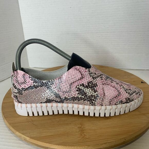 Ilse Jacobsen Tulip 139 Women’s 5.5 /6 Loafers Lavender Snake Printed Perforated - Picture 1 of 12